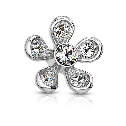 Dermalanchor Aufsatz Zirkonia Blüte 316L Chirurgenstahl viele Farben Hautanker Skin Diver Implantat Kugel Blume Flower