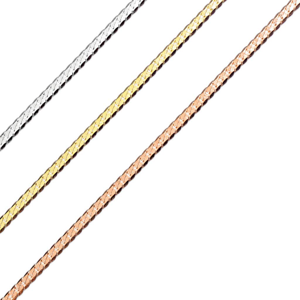 Halskette Edelstahl Silber Gold Rose 435-mm Lang 1,4-mm Breit Herrenkette Halsschmuck Panzerkette Frauenketten Männerketten