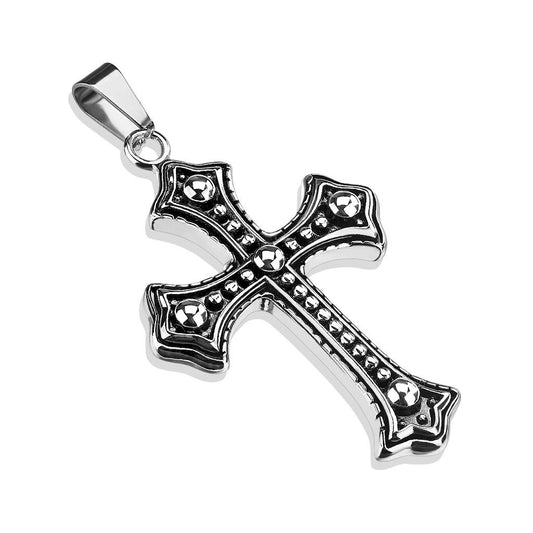 Kettenanhänger Kreuz 316L Chirurgenstahl SilberSchwarz HalsKettenanhänger Pendant Damenkettenanhänger HerrenKettenanhänger