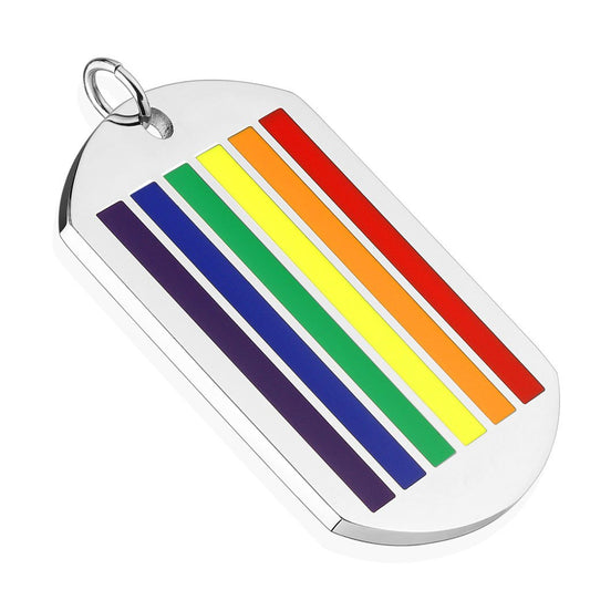 Kettenanhänger Dog Tag RegenbogenFarben LGBT 316L Chirurgenstahl HalsKettenanhänger Pendant HerrenKettenanhänger