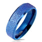 Sandgestrahlter Edelstahlring Freundschaftsring Herrenring Partnerring blau schwarz Silber polierte abgerundete Kanten Ringgrößen 47 (15) – 69 (22)