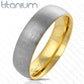 Gebürsteter Titan Ring Titanium 6mm breit Gold roségold verfügbare Ringgrößen 47 (15) – 69 (22)