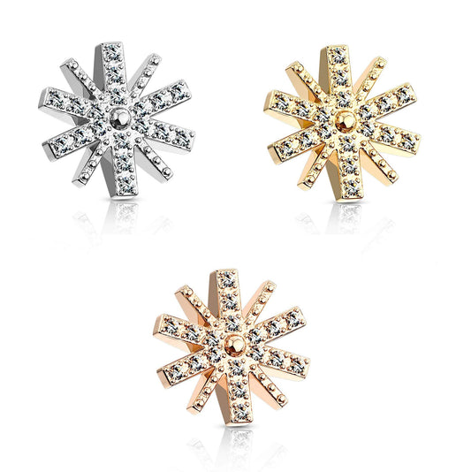 Dermal Anchor Aufsatz Anchor Schneeflocke Zirkonien 316L Chirurgenstahl viele Farben Hautanker Skin Diver Implantat Bodypiercing Kugel